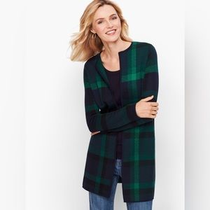 Talbots | PLAID MERINO OPEN SWEATER
